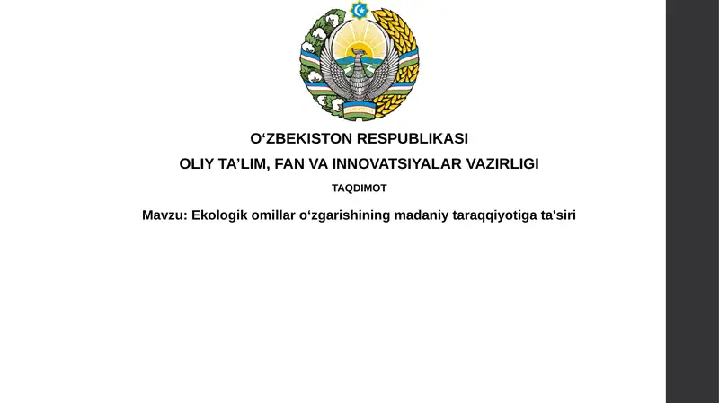 Ekologik omillar va madaniyat