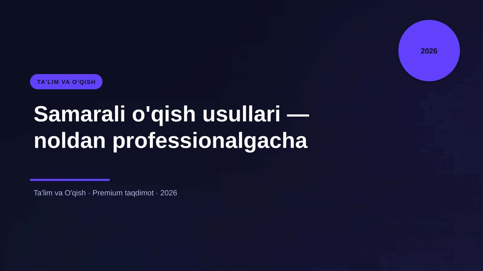 Samarali o'qish usullari — noldan professionalgacha