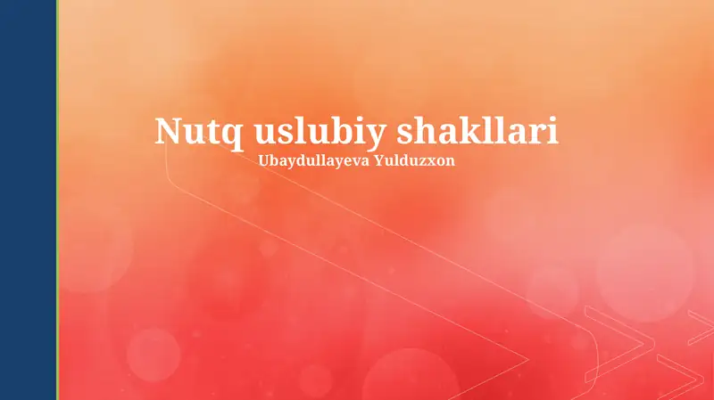 Nutq uslubiy shakllari