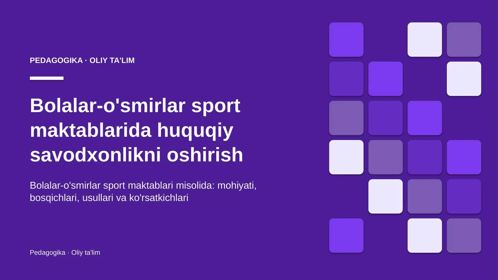bolalar o'smirlar sport maktablarida huquqiy savodxonlikni oshirish 7633