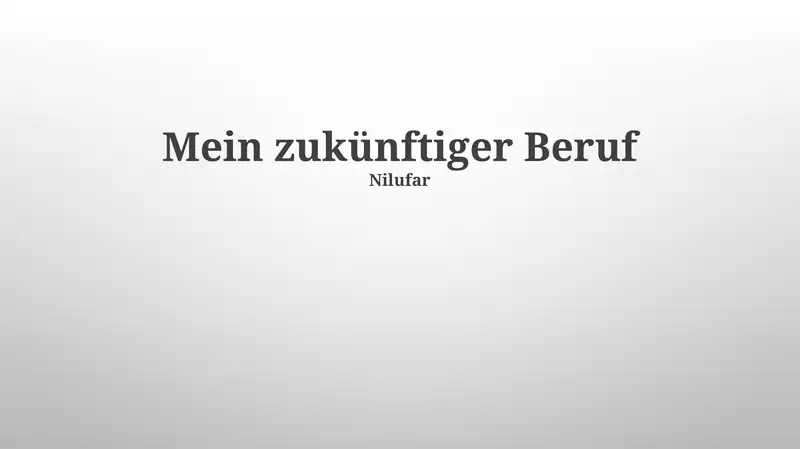 Mein zukünftiger Beruf