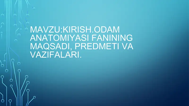 Odam anatomiysi