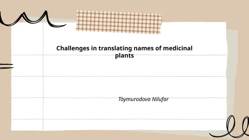 Challenges in translating names of medicinal plants