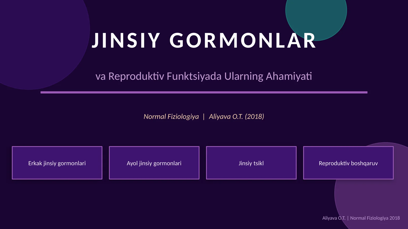 JINSIY GORMONLAR va Reproduktiv Funktsiyada Ularning Ahamiyati