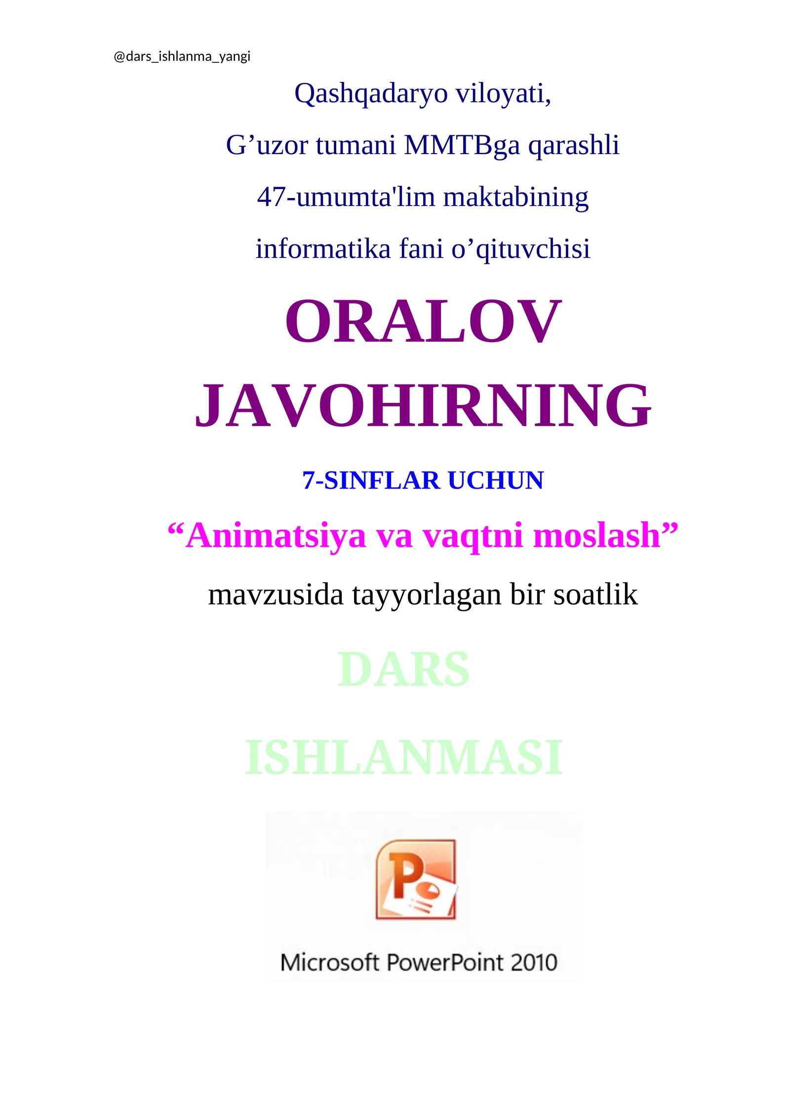 Animatsiya va vaqtni moslash