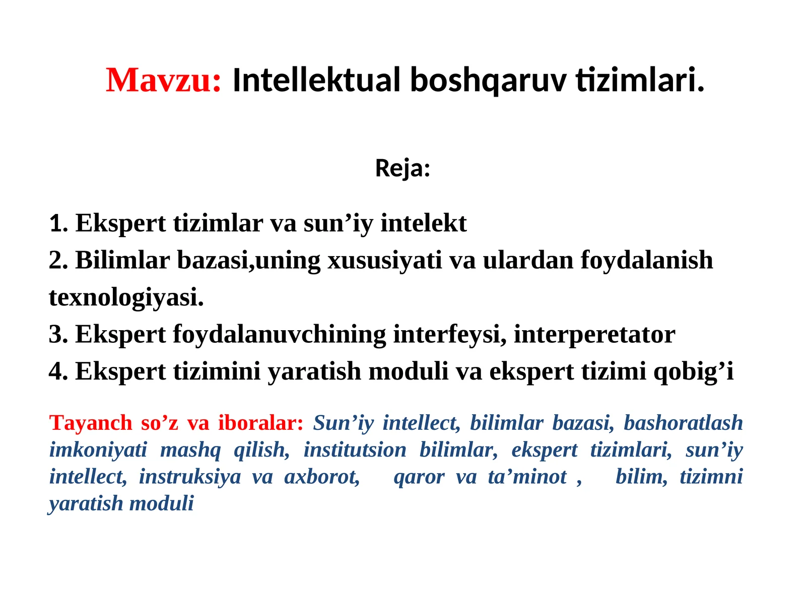 Intellektual boshqaruv tizimlari