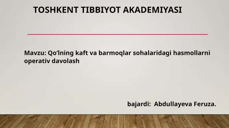 Qo'lbarmoqlarning yiringlik asalliklari