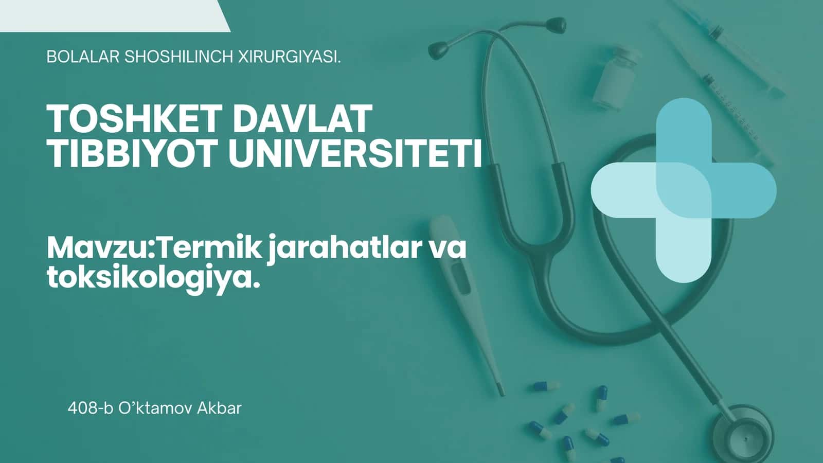 Termik Jarohatlar va Toksikologiya