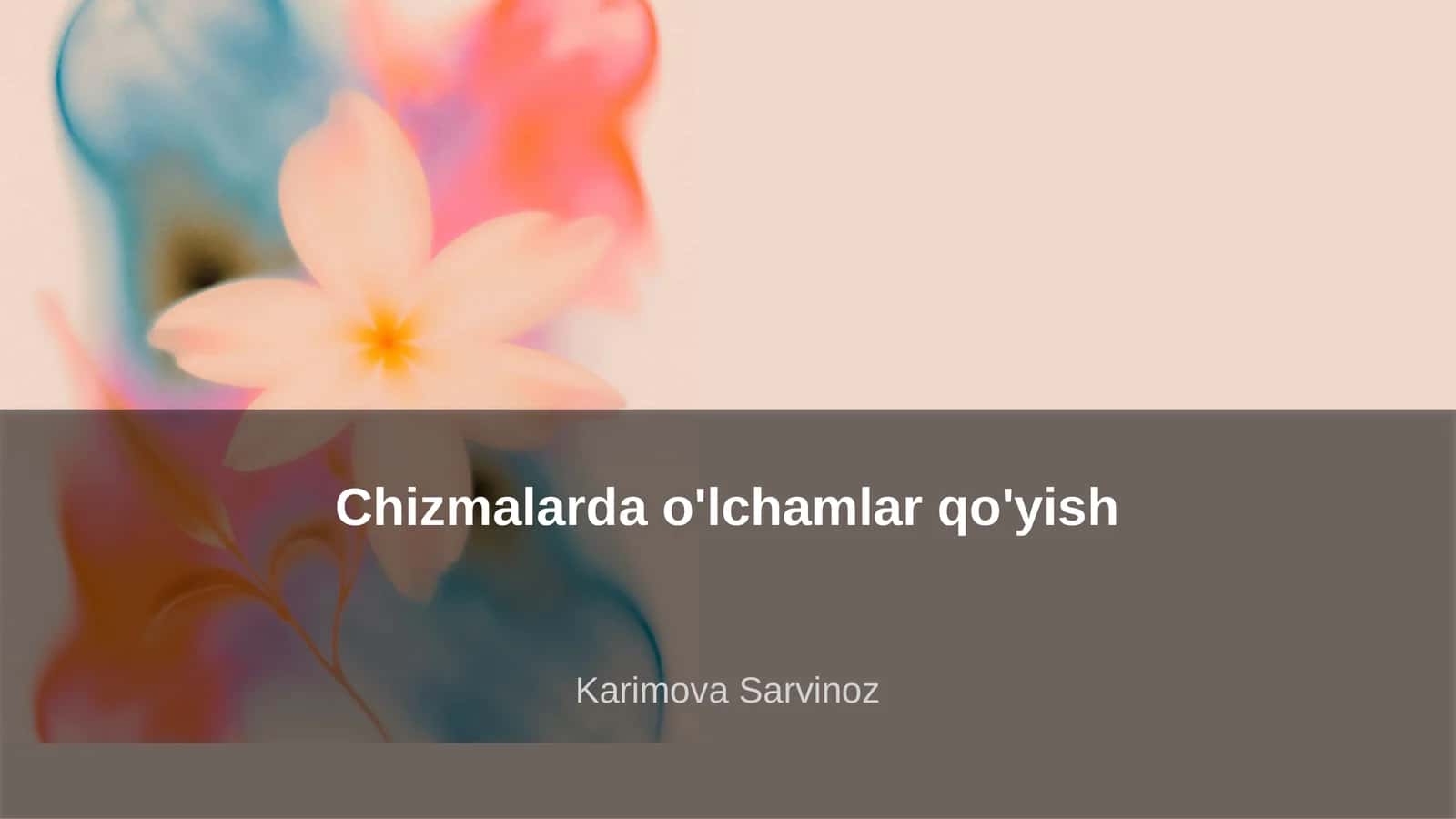 Chizmalarda o'lchamlar qo'yish