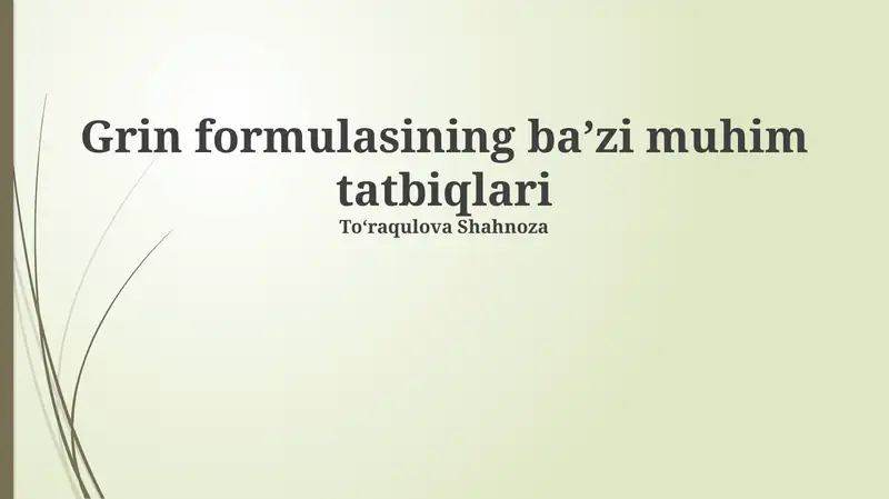 Grin formulasi: Ta'rifi va matematik ifodasi