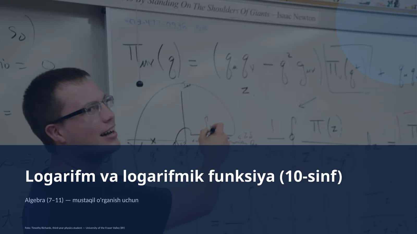 Logarifm va logarifmik funksiya (10-sinf)