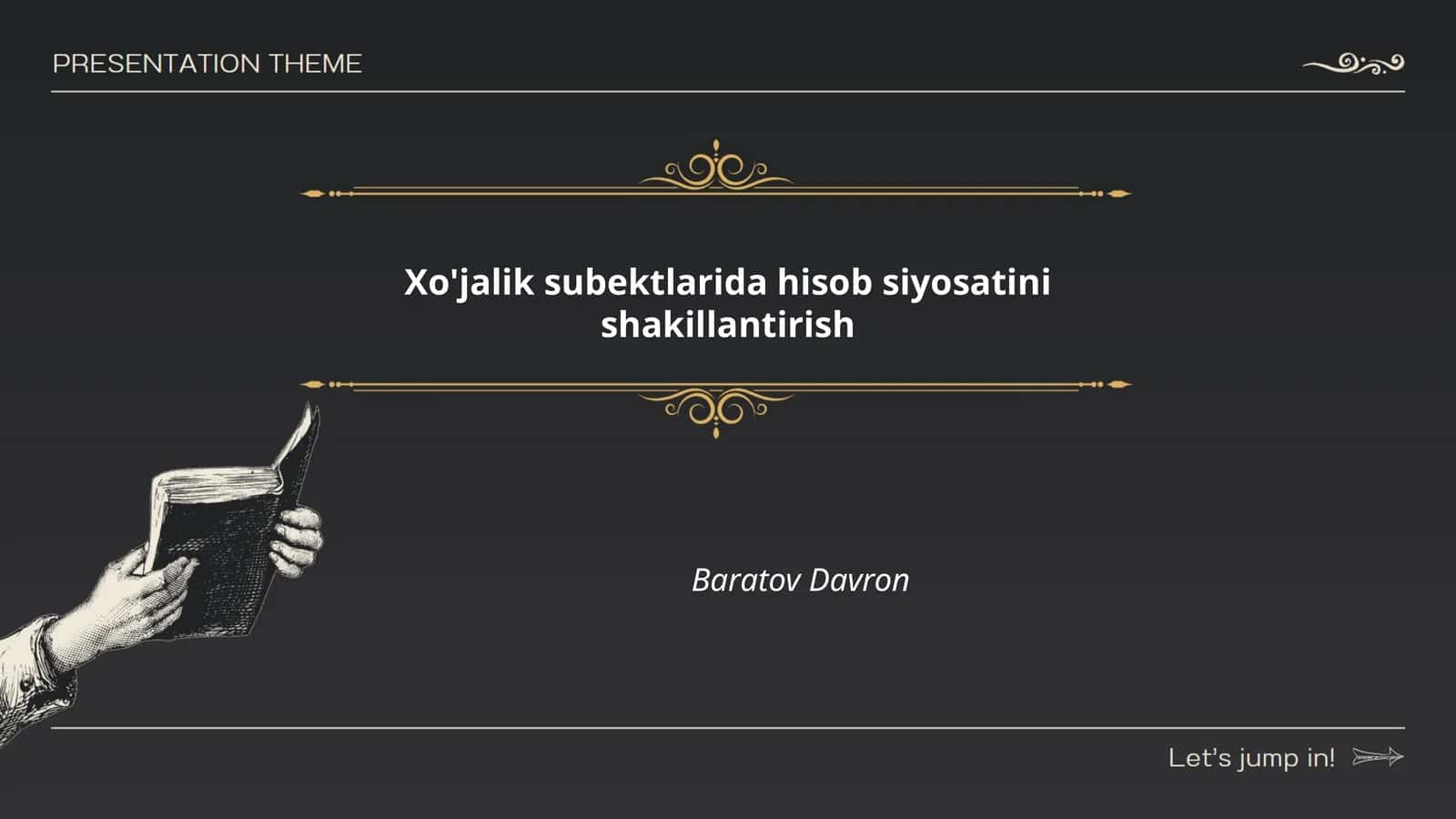 Xo'jalik subektlarida hisob siyosatini shakillantirish