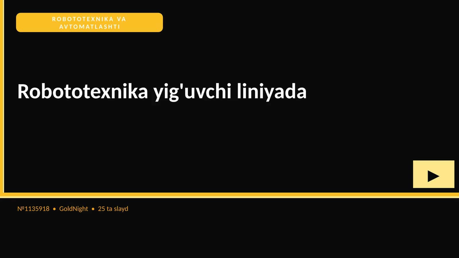 ROBOTOTEXNIKA VA AVTOMATLASHTI