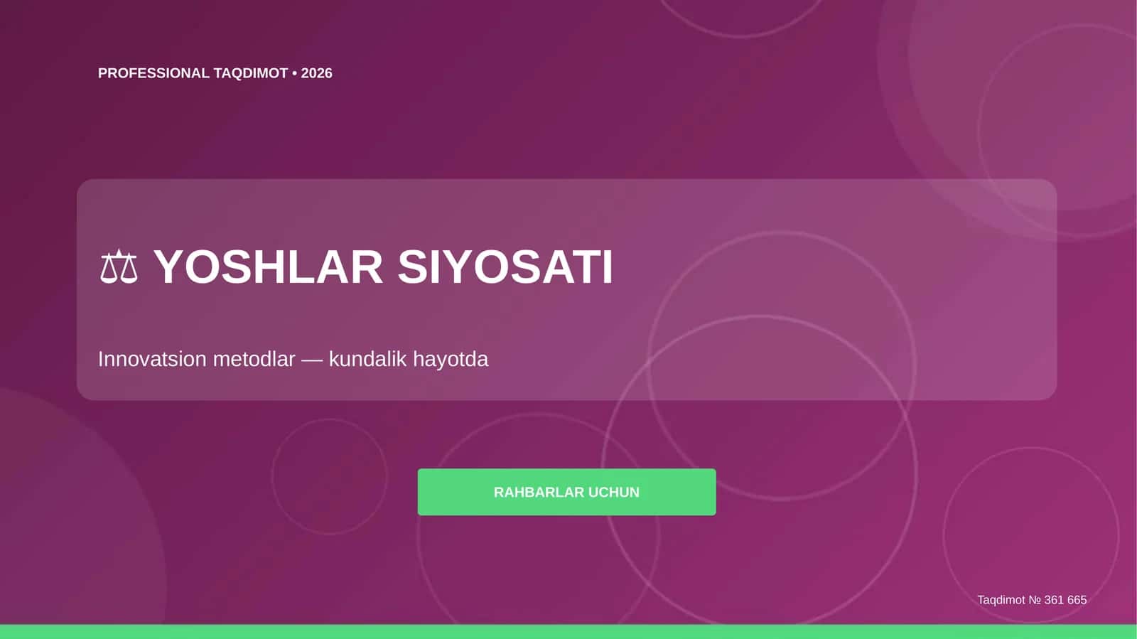 YOSHLAR SIYOSATI