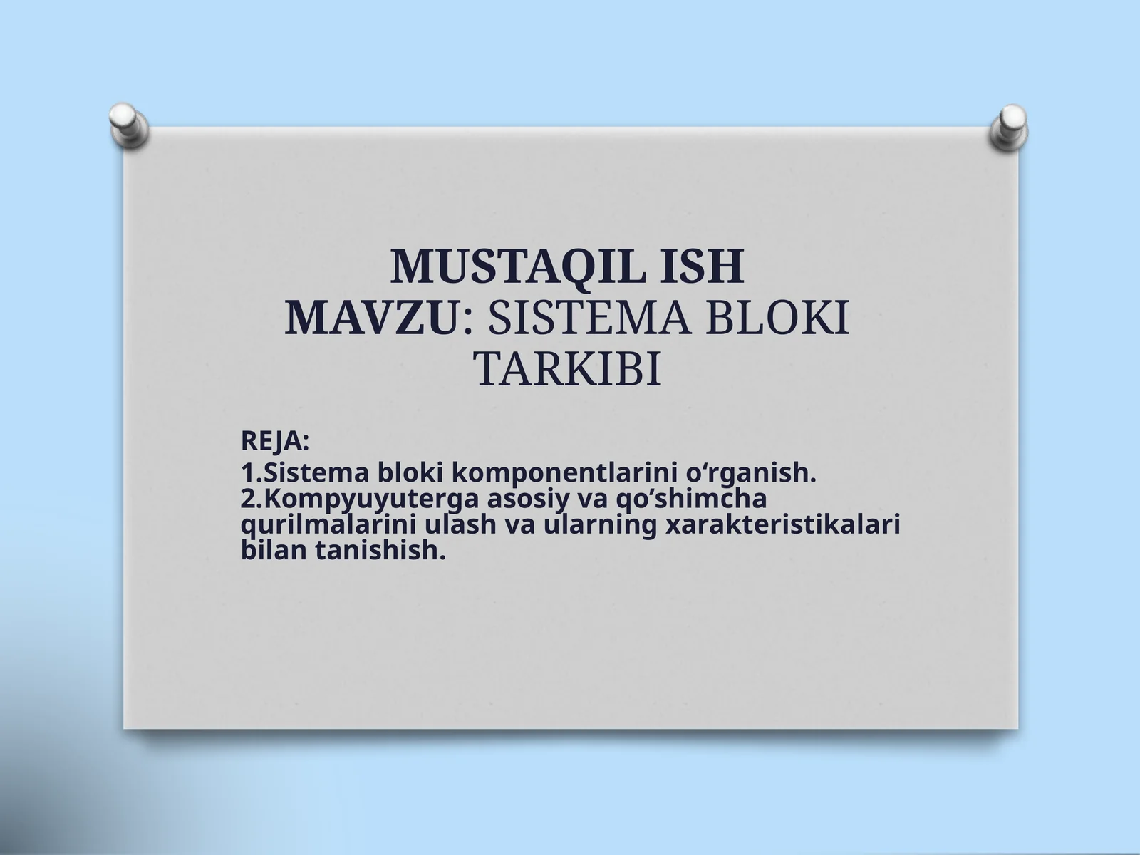 SISTEMA BLOKI TARKIBI