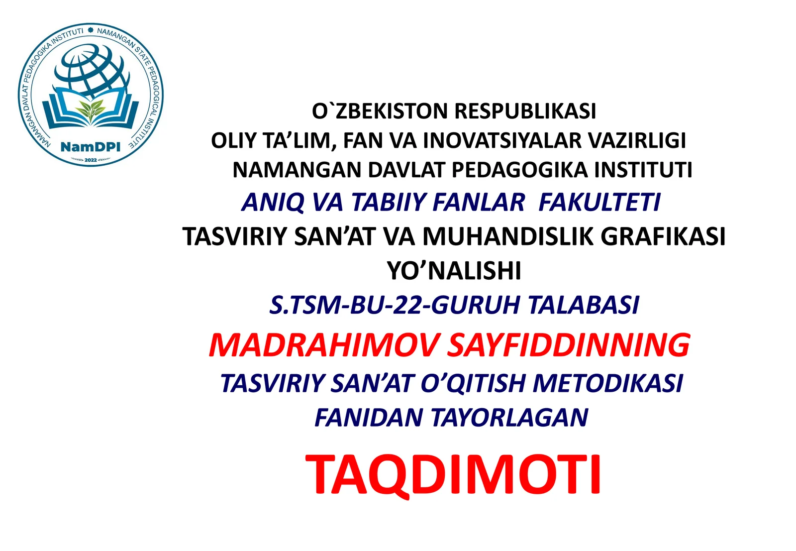 Rossiyada Tasviriy San'at Ta'limi O'ziga Xos Ko'rinishlar