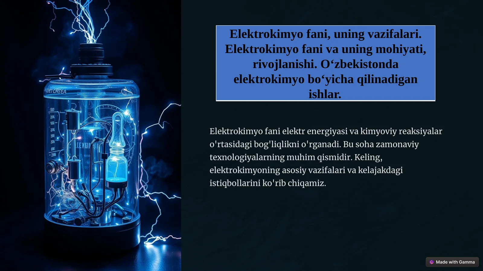 Elektrokimyo fani