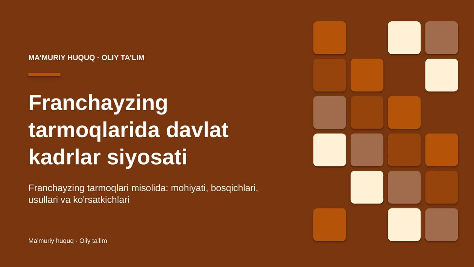 franchayzing tarmoqlarida davlat kadrlar siyosati 8803