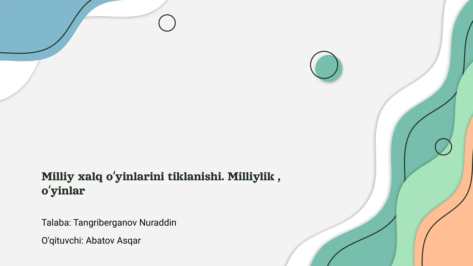 Milliy xalq oʻyinlarini tiklanishi
