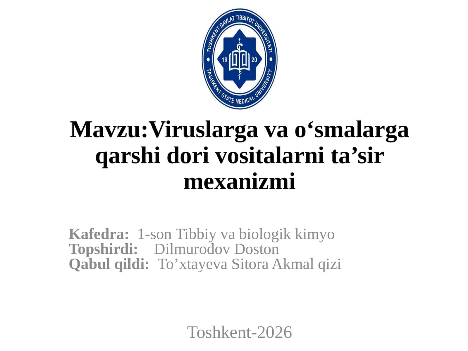 Viruslargavao‘smalargaqarshidorivositalarnita’sirmexanizmi