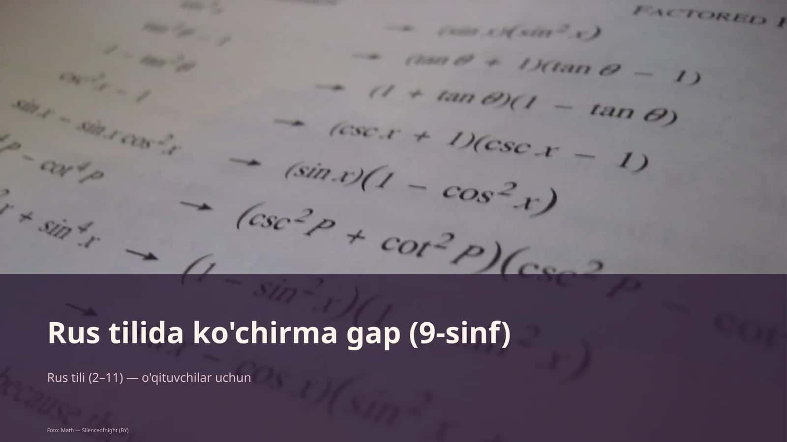 Rus tilida ko'chirma gap (9-sinf)