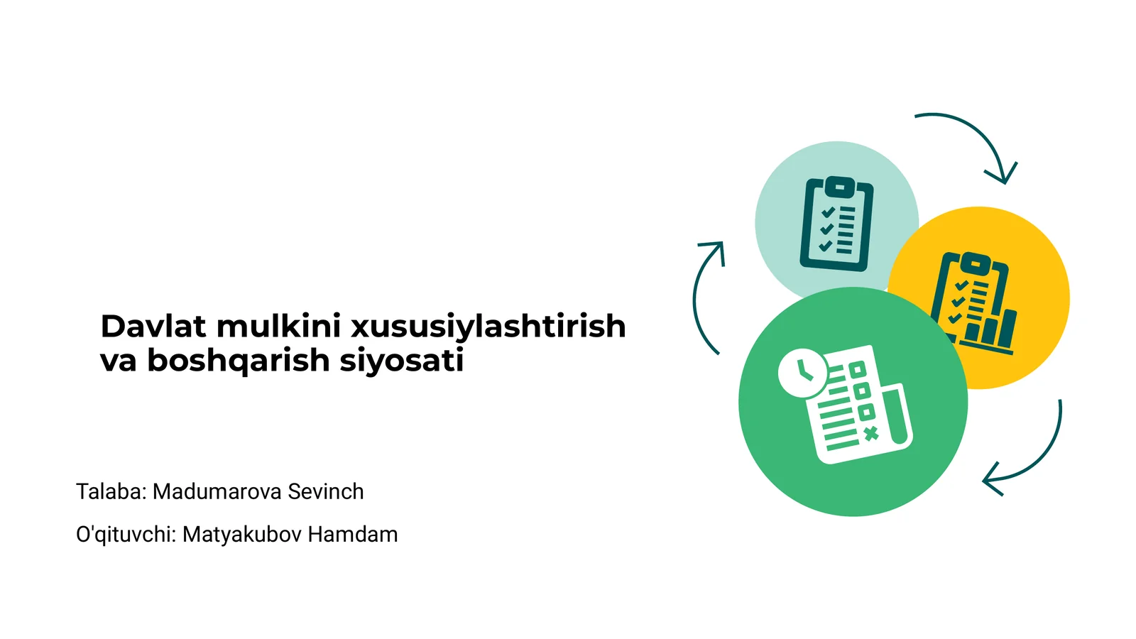 Davlat mulkini xususiylashtirish va boshqarish siyosati