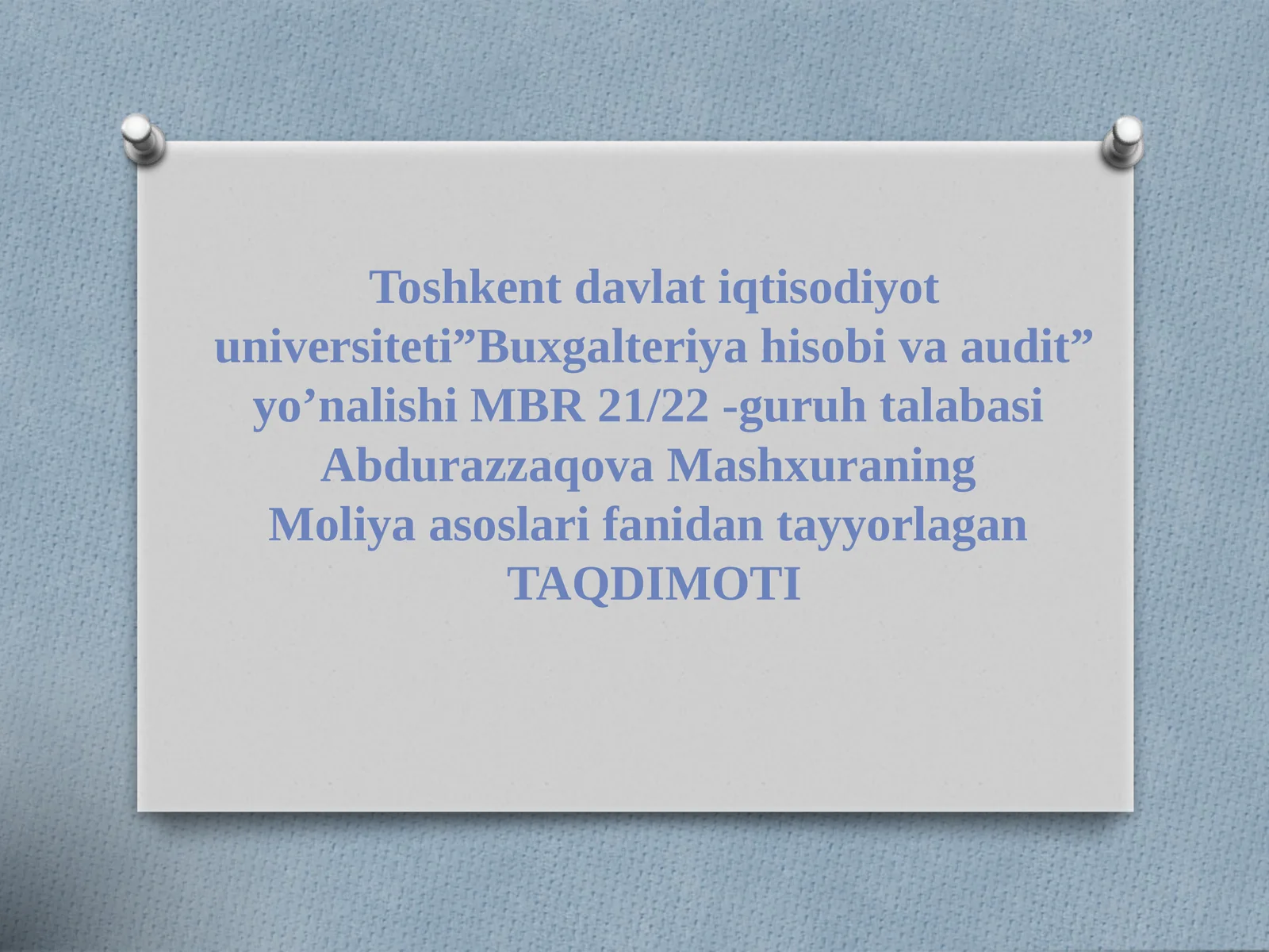 Pulning joriy va kelgusi davoq qiymati