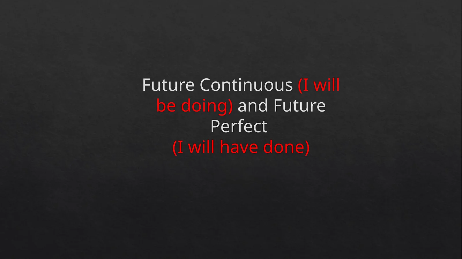 Future Continuous(I will be doing)and Future Perfect(I will have done)