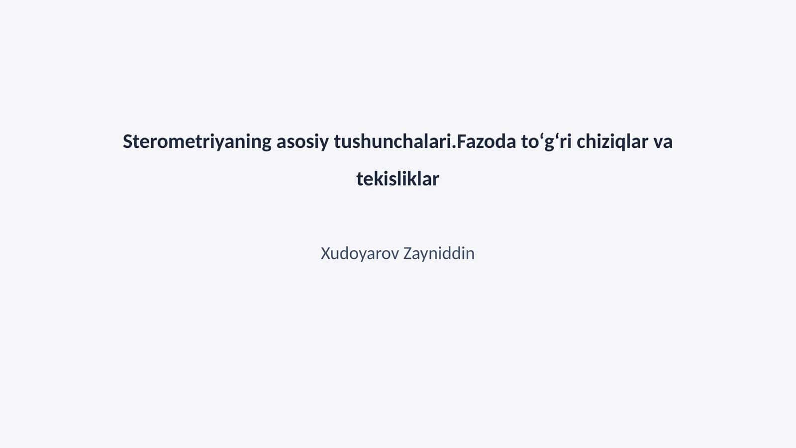 Sterometriya: Ta'rifi va ahamiyati