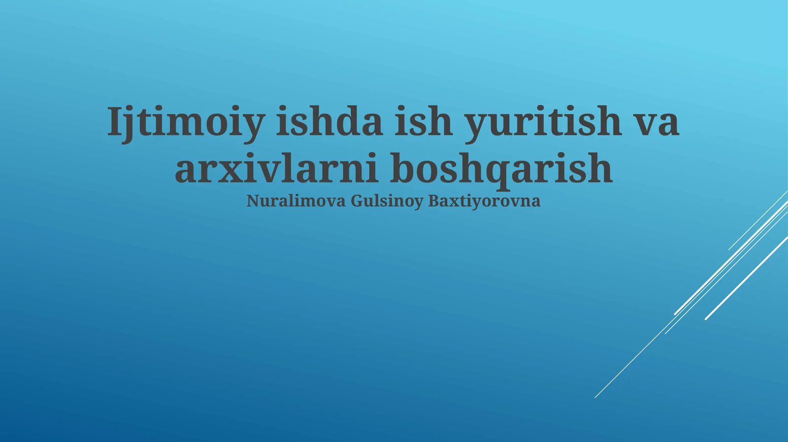 Qog'oz hujjatlarni boshqarish va arxivlash