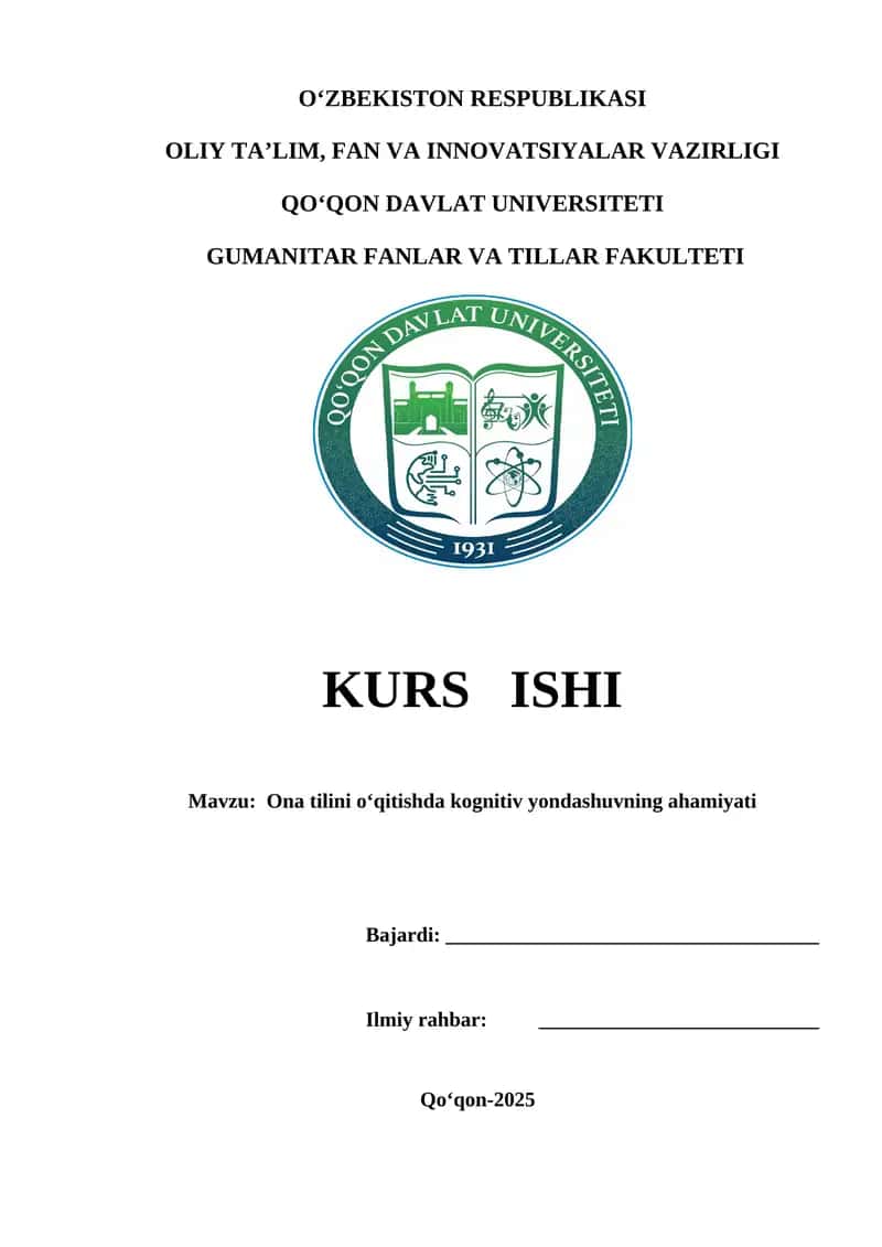 Ona tilini o‘qitishda kognitiv yondashuvning ahamiyati