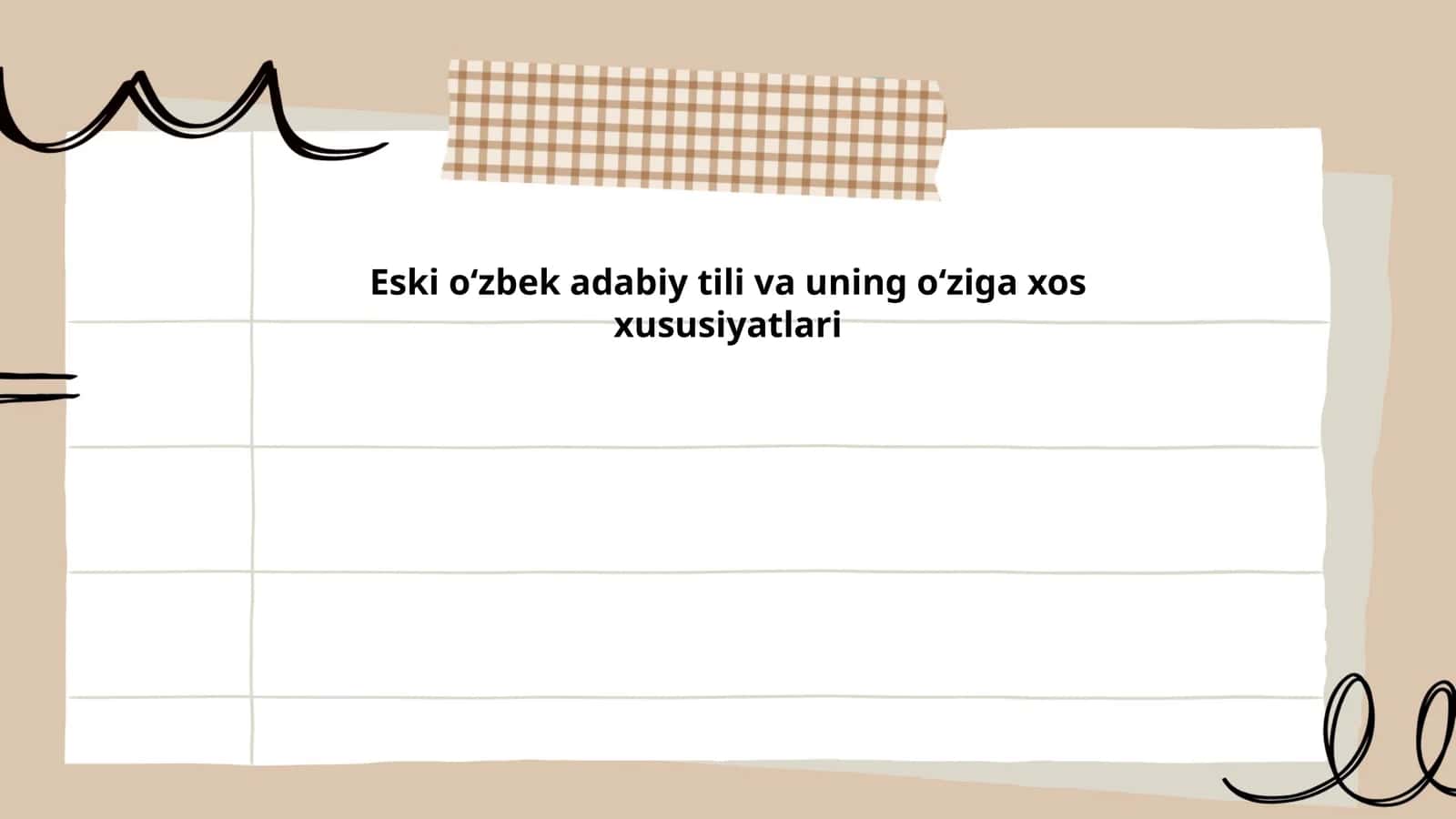 Eski oʻzbek adabiy tili va uning oʻziga xos xususiyatlari