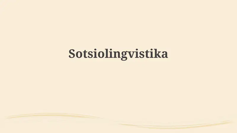 Sotsiolingvistika