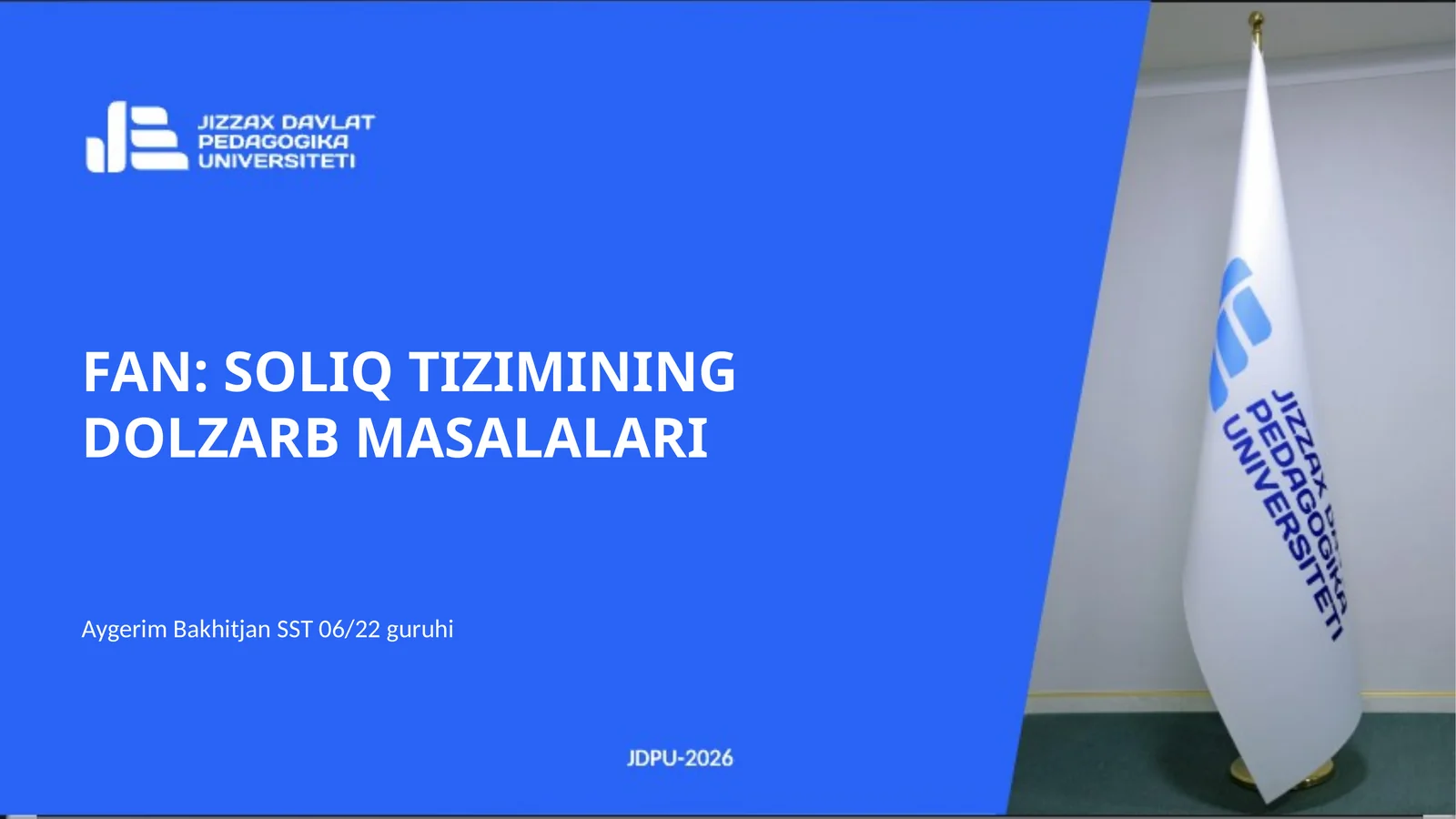 SOLIQ TIZIMI QURILISHI TAMOYILLARI