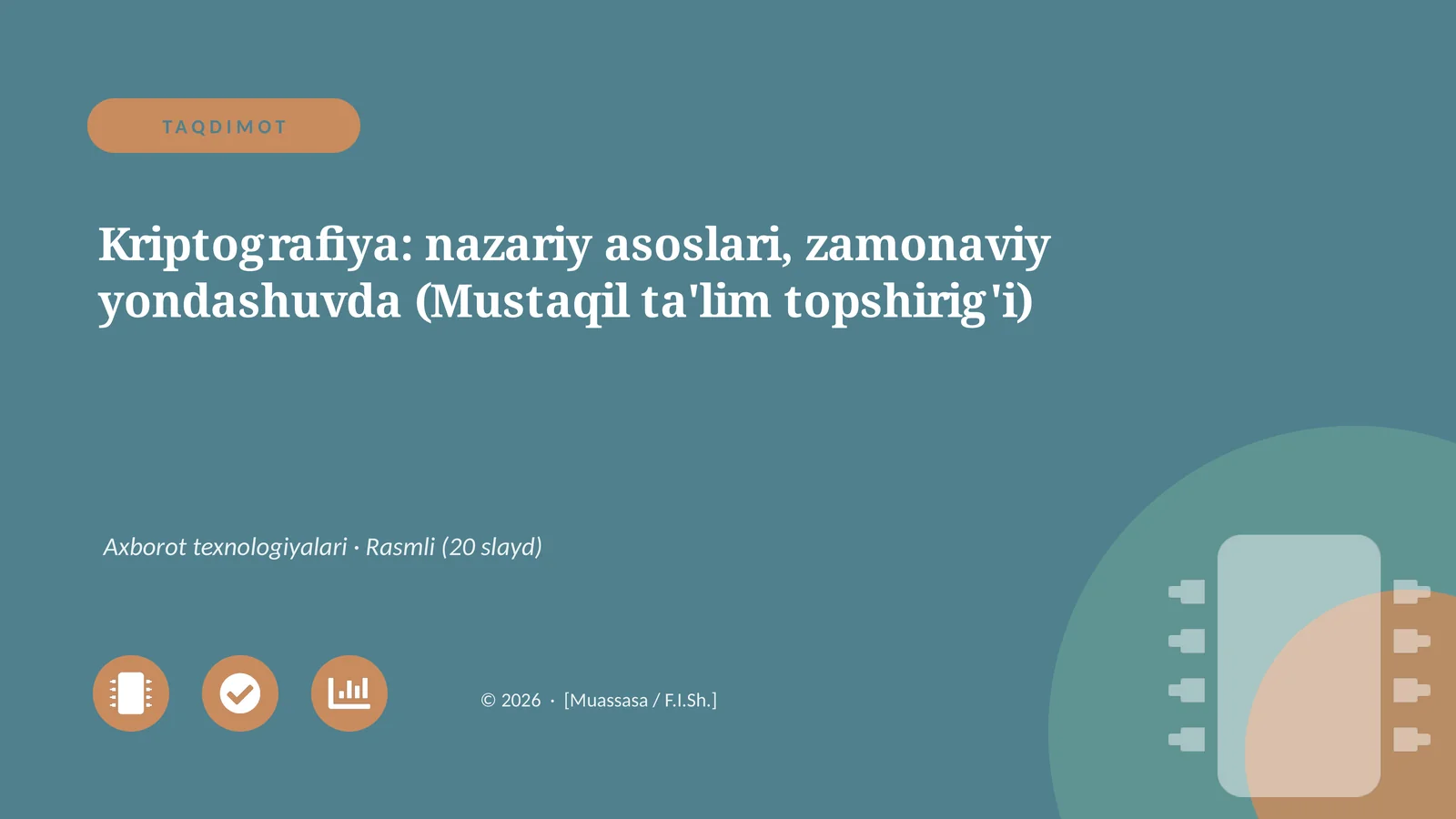 Kriptografiya: nazariy asoslari, zamonaviy yondashuvda