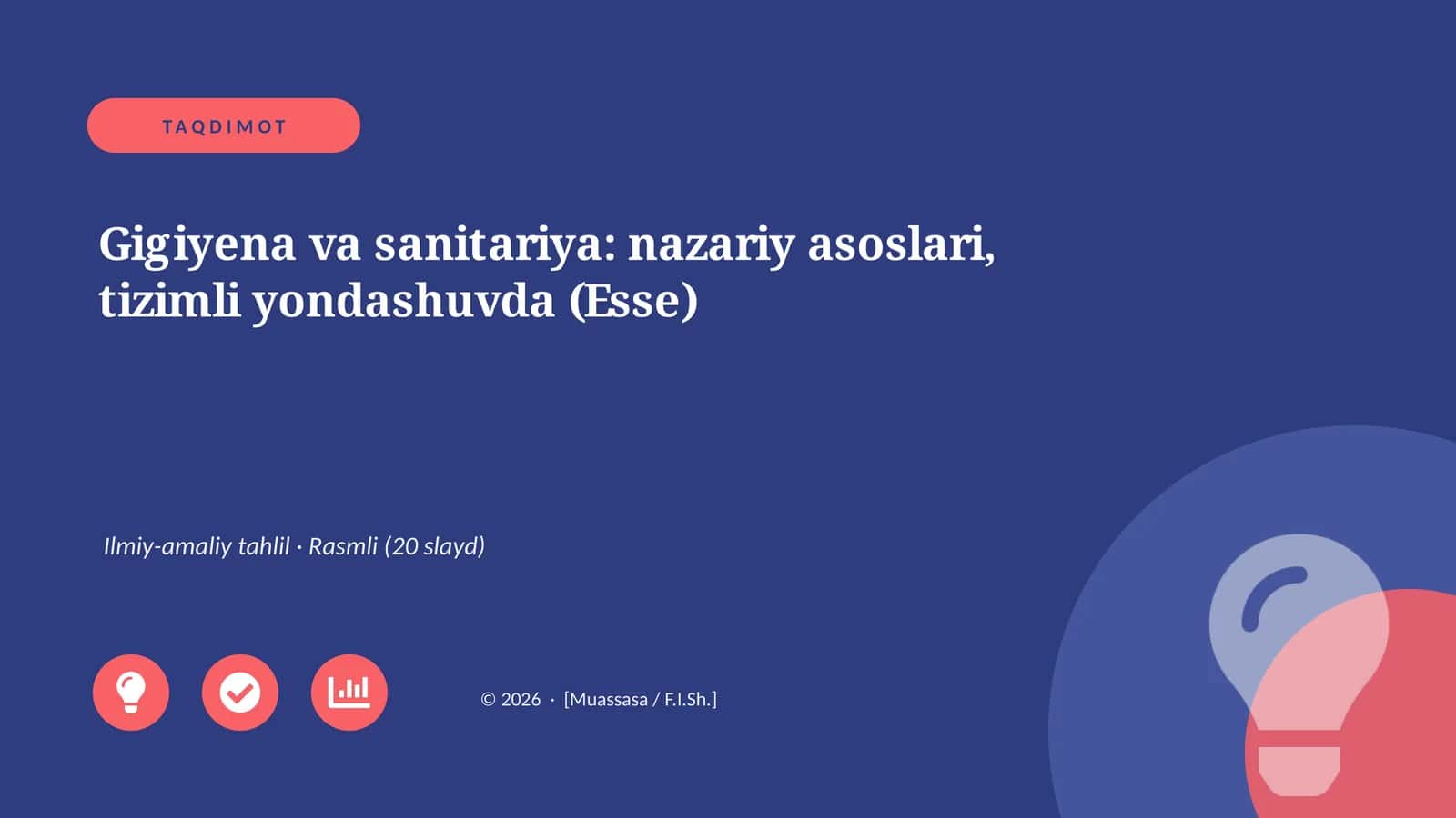 Gigiyena va sanitariya: nazariy asoslari, tizimli yondashuvda (Esse)