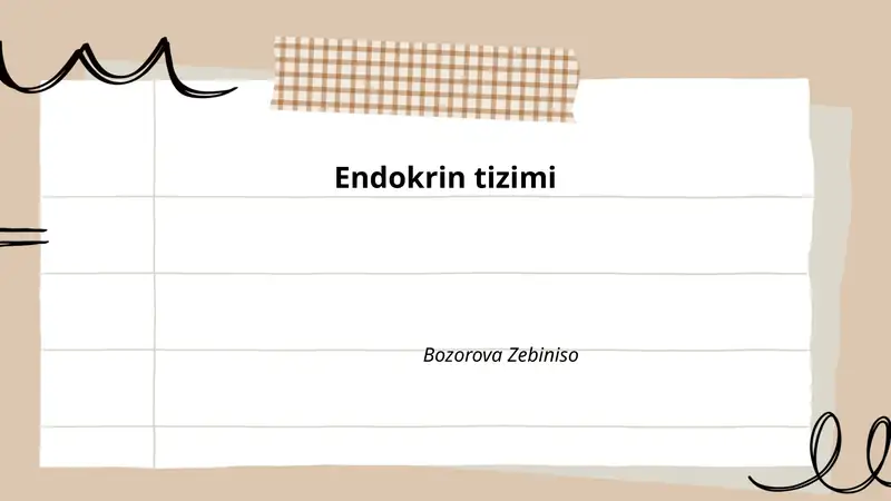 Endokrin tizimi