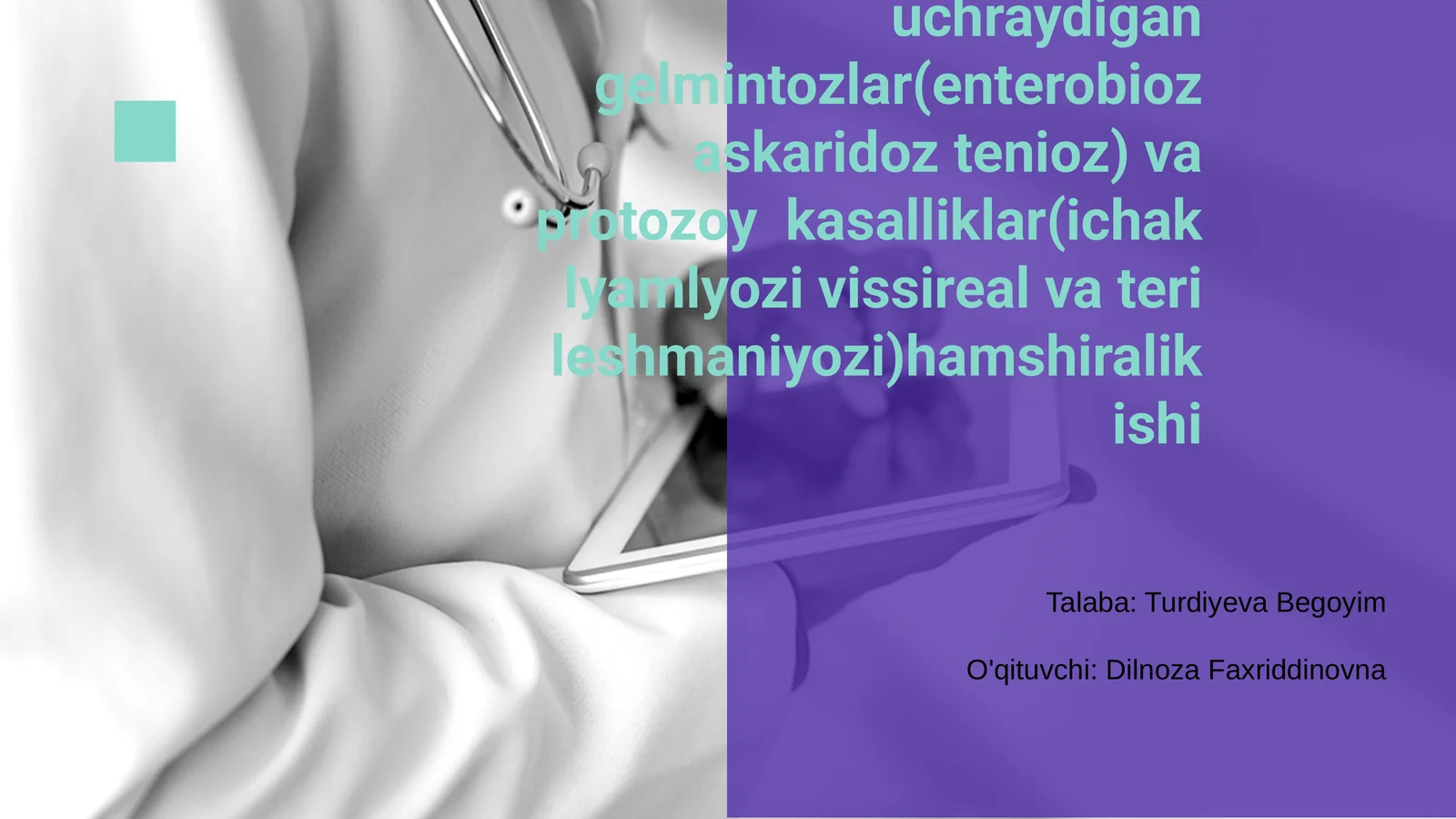 Gelmintozlar va Protozoy Kasalliklar