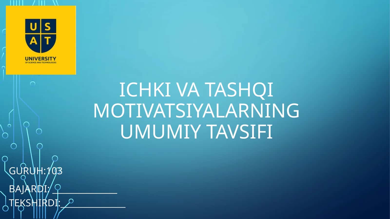 Ichki va tashqi motivatsiyalarning umumiy tavsifi