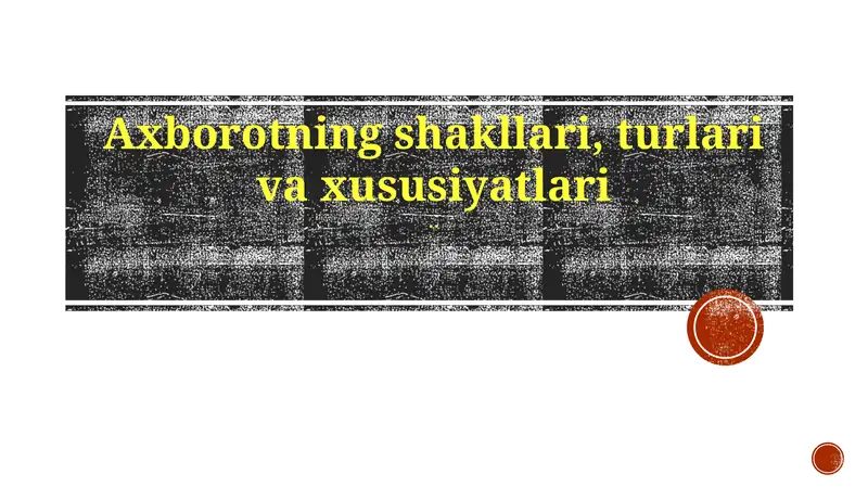 Ma'lumotning xususiyatlari