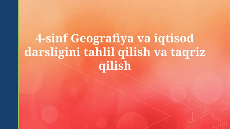 Darslikdagi Rasmlar va Xaritalarning Tahlili