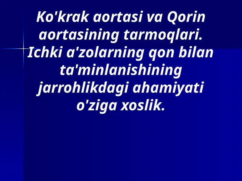 Aortaning tushuvchi qismi