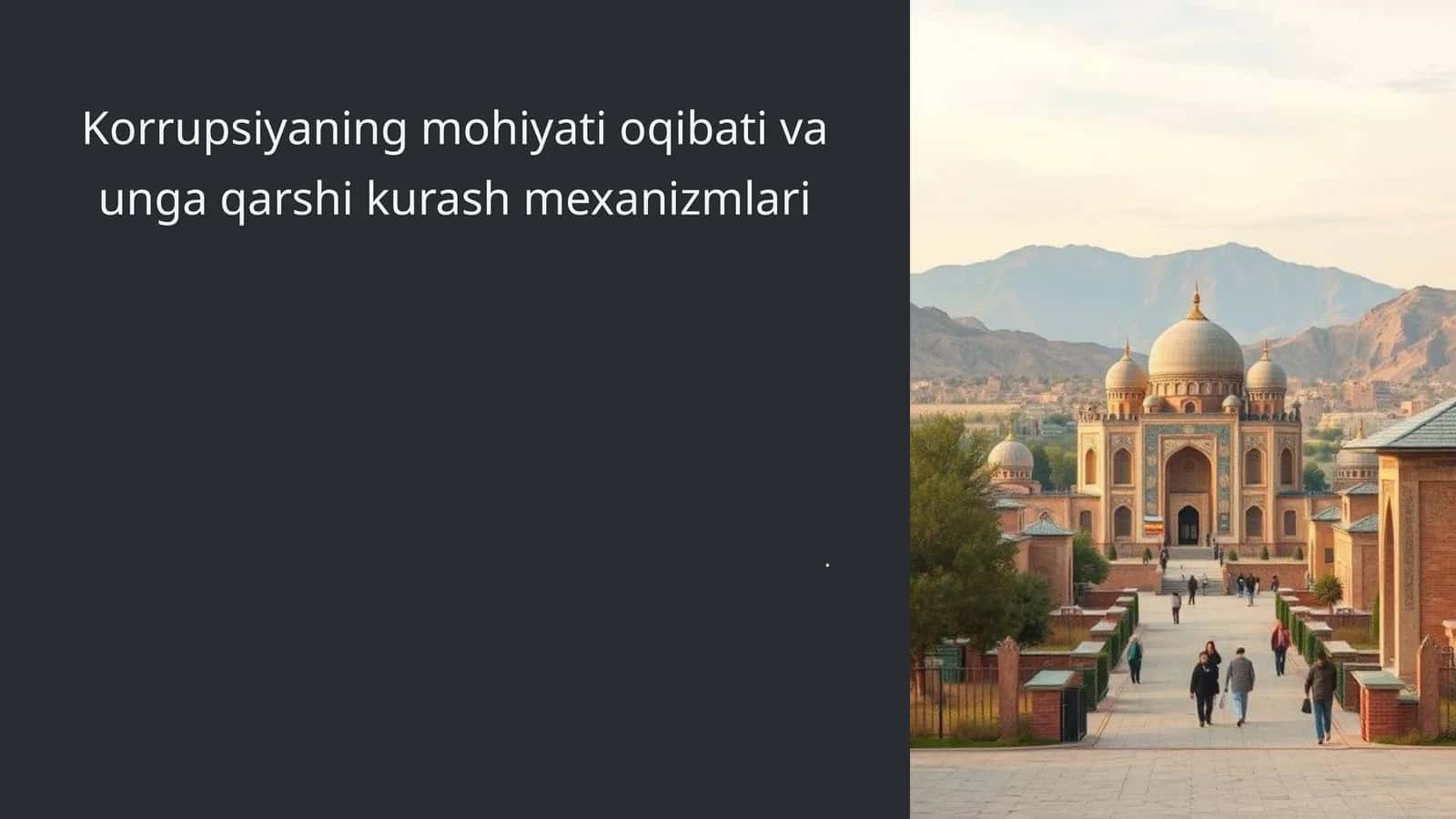 Korrupsiyaning mohiyati va unga qarshi kurash mexanizmlari