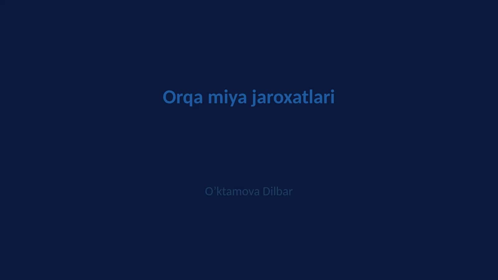 Orqa miya jaroxatlari
