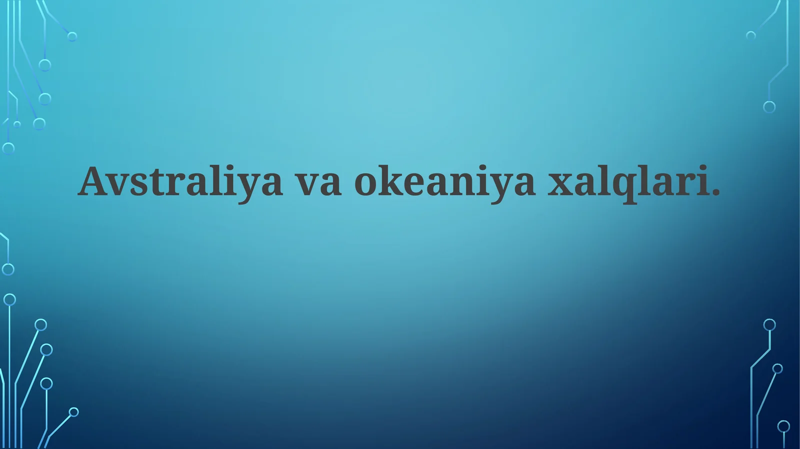 Avstraliya va Okeaniyaning xalqlari
