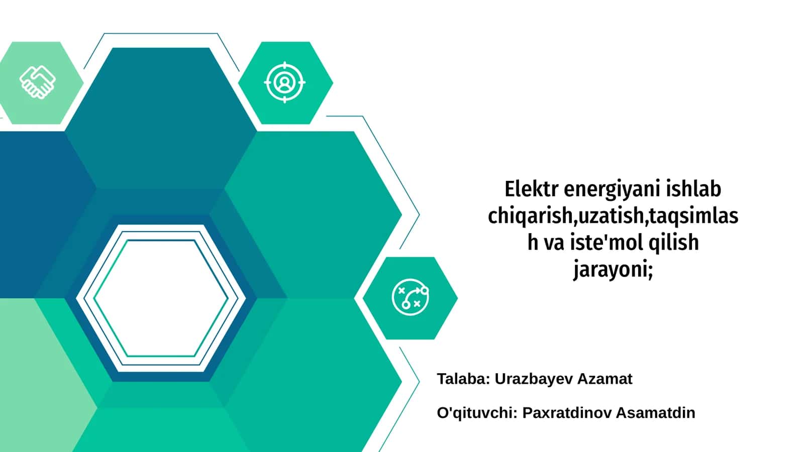 Elektr energiyasining ishlab chiqarilishi