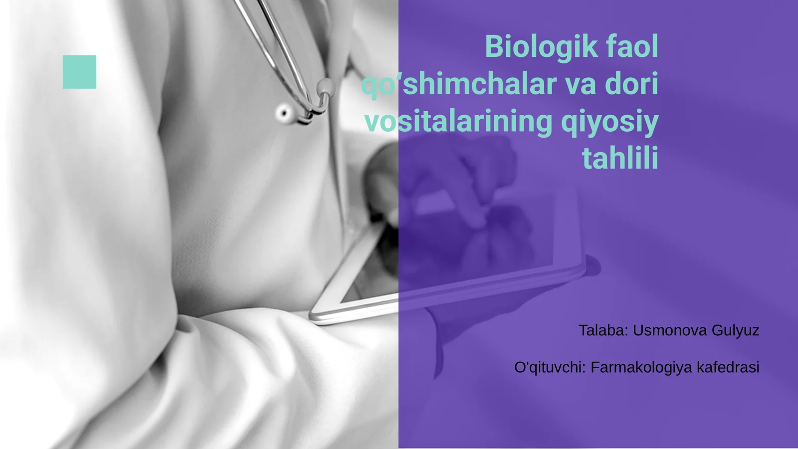 Biologik faol qo'shimchalar va dori vositalarining qiyosiy tahlili