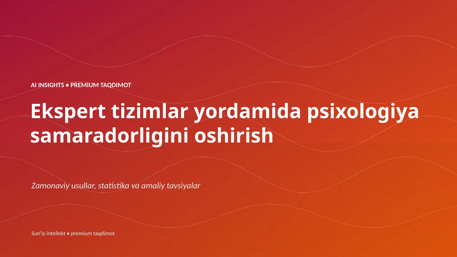 Sun'iy intellekt • premium taqdimot