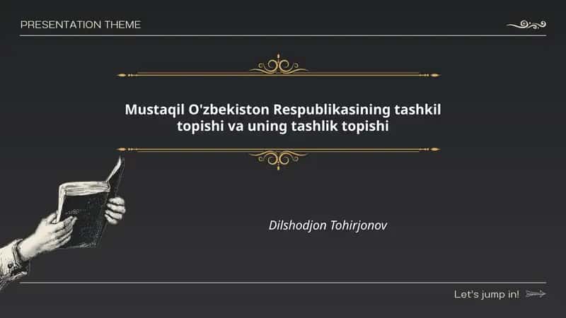 Mustaqil O'zbekiston Respublikasining tashkil topishi va uning tashlik topishi