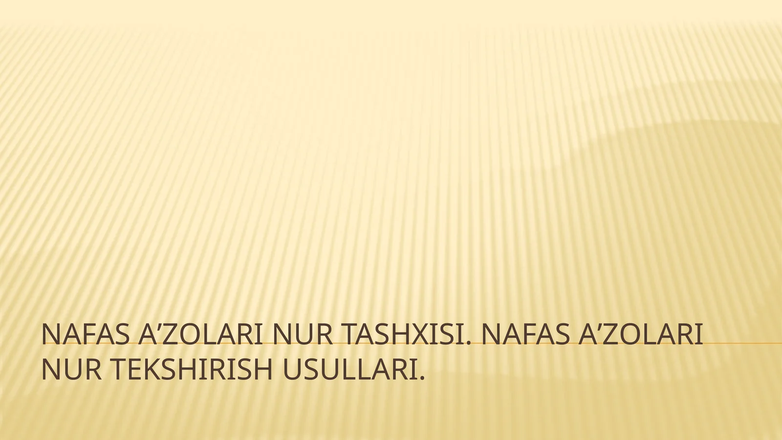 Nafas aʼzolari nur tashxisi